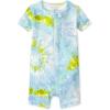 The Children’s Place Baby Short Sleeve Zip front One Piece Footless Pajama(Best Kid Tie Dye)