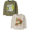 The Children’s Place Baby and Toddler All Holidays,Birthdays Long Sleeve Graphic T-Shirts,2 Pack(Fall Forest/Wild Calling)