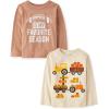 The Children’s Place Baby and Toddler All Holidays,Birthdays Long Sleeve Graphic T-Shirts,2 Pack(Pumpkin Tractors/Football Fav Season)