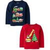 The Children’s Place Baby and Toddler All Holidays,Birthdays Long Sleeve Graphic T-Shirts,2 Pack(Santa Construction/Holiday Train)