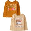 The Children’s Place Baby and Toddler All Holidays,Birthdays Long Sleeve Graphic T-Shirts,2 Pack(Tis the Season/Love You Smore)