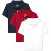 The Children’s Place Baby and Toddler Boys Short Sleeve Polo Shirt(Nautico/Classic Red/White 3-pack)