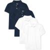 The Children’s Place Baby and Toddler Boys Short Sleeve Polo Shirt(Nautico/White)