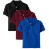 The Children’s Place Baby and Toddler Boys Short Sleeve Polo Shirt(Redwood/Renew Blue/Black 3-pack)