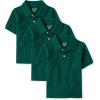 The Children’s Place Baby and Toddler Boys Short Sleeve Polo Shirt(Spruce Shade 3-pack)