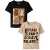 The Children’s Place Baby-Boys and Toddler All Holidays,Birthdays Short Sleeve Graphic T-Shirts,2 Pack(Peace Sign/Dream Lead Achieve Believe)