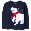 The Children’s Place Baby-Boys and Toddler Long Sleeve Crew Neck Pullover Sweater(Navy Polar Bear)