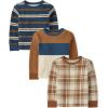 The Children’s Place Baby-Boys and Toddler Long Sleeve Everyday Casual Knit Shirt(Fedreal Blue Harvest 3-pack)