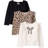 The Children’s Place Baby-Girls and Toddler Assorted Long Sleeve Knit Shirt(Leopard Bow/Leopard/Black)