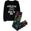 The Children’s Place Boys’ 100% Cotton Long Sleeve Top and Pants,2 Piece Pajama Set(Game Over)