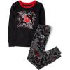 The Children’s Place Boys’ 100% Cotton Long Sleeve Top and Pants,2 Piece Pajama Set(Ninja Stars)