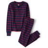 The Children’s Place Boys’ 100% Cotton Long Sleeve Top and Pants,2 Piece Pajama Set(Ruby Stripe Henley)