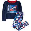The Children’s Place Boys’ 100% Cotton Long Sleeve Top and Pants,2 Piece Pajama Set(Soccer Goal)