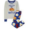 The Children’s Place Boys’ 100% Cotton Long Sleeve Top and Pants,2 Piece Pajama Set(Waffles)