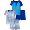 The Children’s Place Boys’ 100% Cotton Sleeve Top and Shorts 2 Piece Pajama Set(Renew Blue 2-pack)
