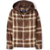 The Children’s Place Boys Long Sleeve Plaid Flannel Button Up Shirt(Dark Earth Hooded)