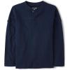 The Children’s Place Boys’ Long Sleeve Rolled Cuff Henley Shirt(Tidal Blue)