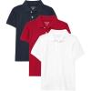 The Children’s Place Boys Multipack Short Sleeve Pique Polo(Nautico/Classic Red/White 3-pack)