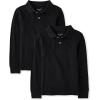 The Children’s Place Boys Uniform Long Sleeve Pique Polo(Black 2-pack)