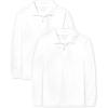 The Children’s Place Boys Uniform Long Sleeve Pique Polo(White 2-pack)