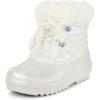 The Children’s Place Girls’ Faux Fur Trim Winter Snow Boot(White Toggle)