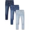 The Children’s Place Girls Stretch Denim Jeggings, 3 Pack(Azure Blue Wash/ Glacier Wash/ Willow Wash 3-pack)