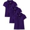 The Children’s Place Girls’ Toddler Mulipack Short Sleeve Ruffle Pique Polos(Regal Violet 3-pack)