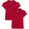 The Children’s Place Girls’ Toddler Mulipack Short Sleeve Ruffle Pique Polos(Ruby 2-pack)