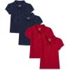 The Children’s Place Girls’ Toddler Mulipack Short Sleeve Ruffle Pique Polos(Tidal/Ruby 4-pack)