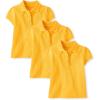 The Children’s Place Girls’ Toddler Mulipack Short Sleeve Ruffle Pique Polos(Yellow Pencil 3-pack)