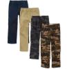 The Children’s Place Pull on Cargo Pants,multipacks(Flax/New Navy/Night Camo/Olive Camo 4 Pack)