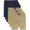 The Children’s Place Stretch Chino Shorts(Flax/New Navy 6-pack)
