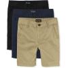 The Children’s Place Stretch Chino Shorts(Flax/New Navy/Black 3-pack)