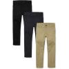 The Children’s Place Stretch Straight Chino Pants,multipacks(Black/New Navy/Flax 3-pack)