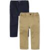 The Children’s Place and Toddler Stretch Relaxed Straight Chino Pants,multipacks(New Navy/Flax 2-pack)