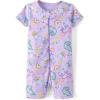 The Children’s Place baby-girls And Newborn 100% Cotton Short Sleeve Zip Front One Piece Footless Pajamas(Doodle Print)