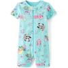 The Children’s Place baby-girls And Newborn 100% Cotton Short Sleeve Zip Front One Piece Footless Pajamas(Mermaid)