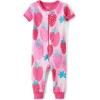 The Children’s Place baby-girls And Newborn 100% Cotton Short Sleeve Zip Front One Piece Footless Pajamas(Strawberries)