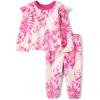The Children’s Place baby-girls And Toddler Long Sleeve Active Shirt and Pant, 2 Piece Outfit(Fuschia Tie Dye)