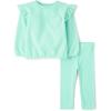 The Children’s Place baby-girls And Toddler Long Sleeve Active Shirt and Pant, 2 Piece Outfit(Mint Heart)