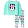 The Children’s Place baby-girls And Toddler Long Sleeve Active Shirt and Pant, 2 Piece Outfit(Penguin Sherpa)