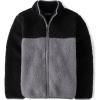 The Children’s Place boys Cozy Sherpa Full-zip Jacket(Black Colorblock)