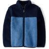 The Children’s Place boys Cozy Sherpa Full-zip Jacket(Morning Sky Color Block)