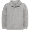 The Children’s Place boys Long Sleeve Pique Polo(Lt Grey Single)