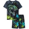 The Children’s Place boys Short Sleeve Top and Shorts,2 Piece Pajama Set(Fierce Dino)