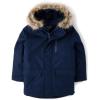 The Children’s Place boys Water and Wind Resistant Hooded Zip Front Parka Jacket(Tidal Microfleece)