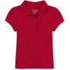 The Children’s Place girls Short Sleeve Ruffle Pique Polo(Ruby Single)