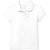 The Children’s Place girls Short Sleeve Ruffle Pique Polo(White)