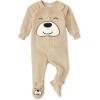 The Children’s Place unisex-baby And Toddler Fleece Zip-front One Piece Footed Pajama(Teddy Bear)