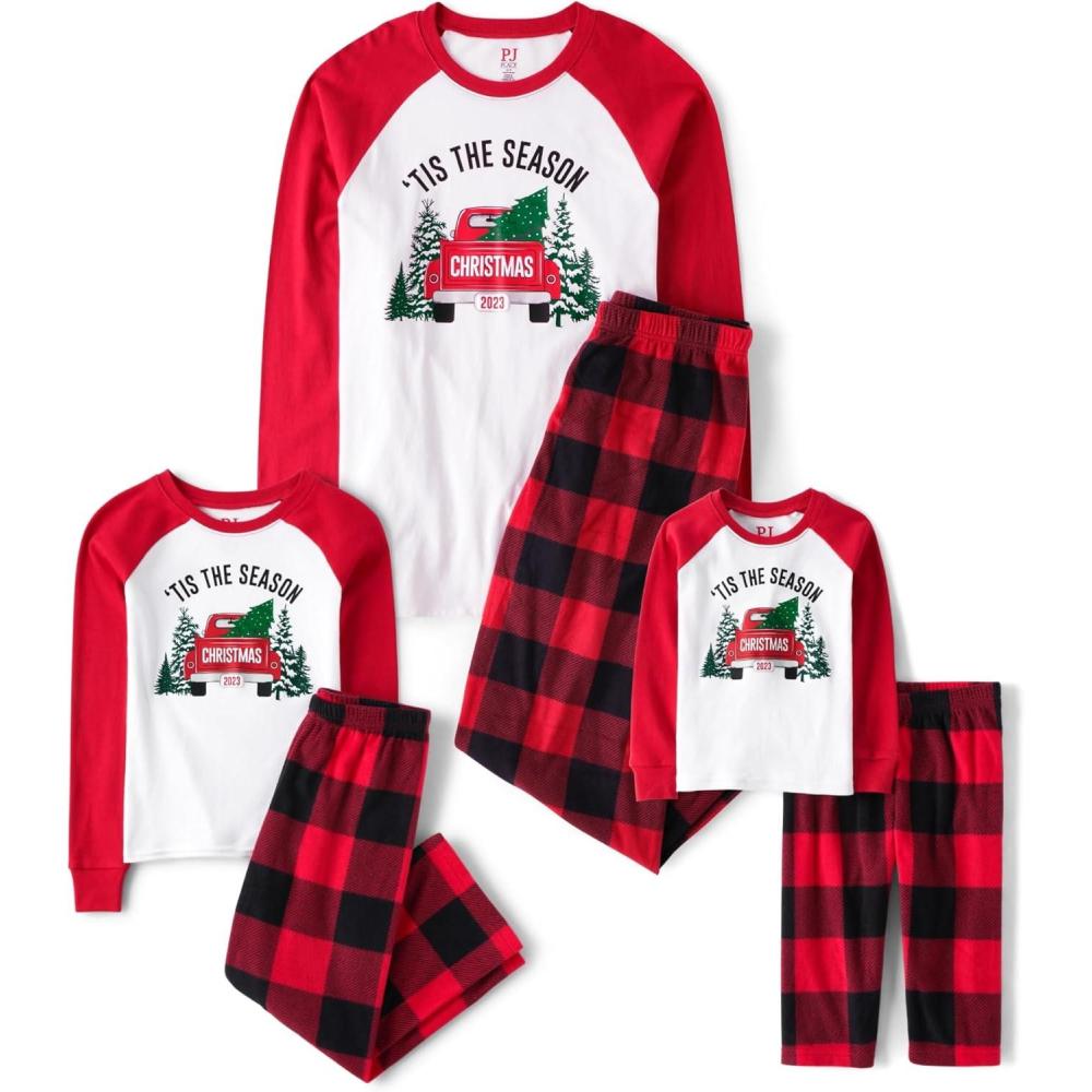 imageThe Childrens Place unisexbaby Holiday Pajamas CottonChristmas Truck